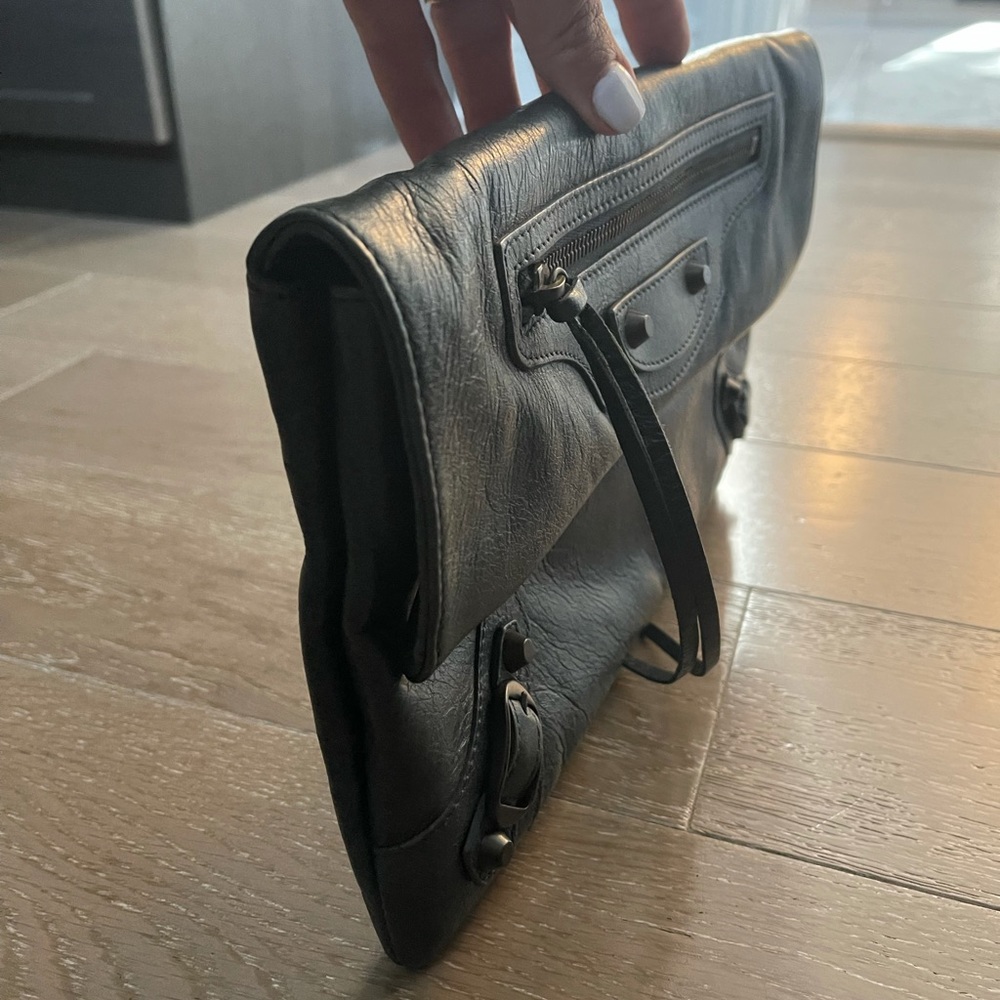 Balenciaga Clutch Dark Grey Leather